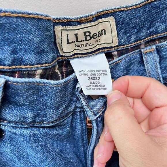 L. L. Bean Men's Flannel Lined Jeans- Size 36x32 - Picture 3 of 4